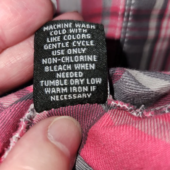 BKE Pink and Gray Plaid Shirt - Picture 4 of 5